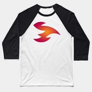 Cranberry Orange Abstract Flying Fire Dragon Design Baseball T-Shirt